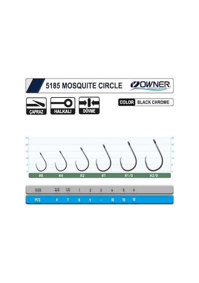 Owner 5185 Mosquito Circle Black Chrome Sinek İğne 2