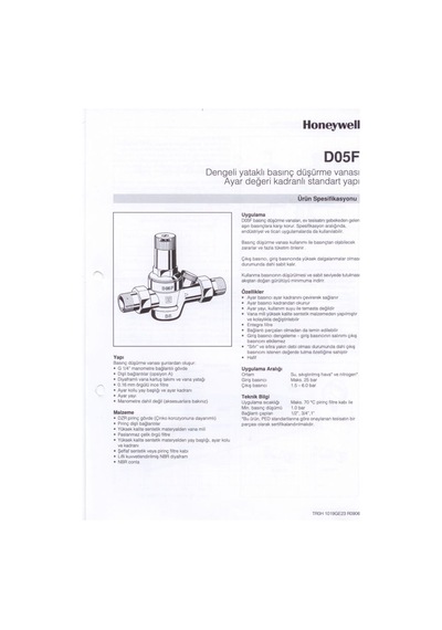 D05Fs-2 Honeywell Su Basınç Düşürücü (2'' / Maks. 25 Bar)