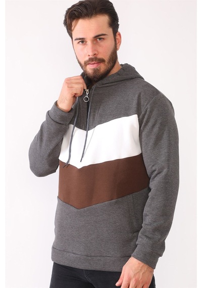 1044 Dewberry Erkek Sweatshırt-antrasit Antrasit