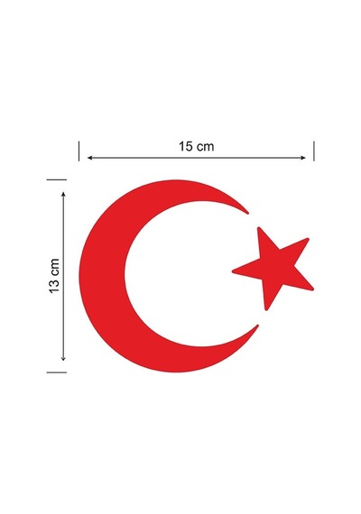 Ay Yıldız Folyo Kesim Etiket Kırmızı 15 Cm