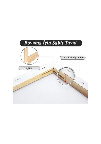 Brons Gerdirme Apartlı Arkadan Zımbalı Tuval 3 Adet 25 x 35 CM
