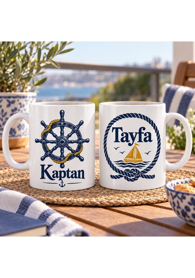 Bezos Kaptan Ve Tayfa 2'li Porselen Kupa Seti - Model 499 Dlra