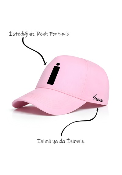 Ogc İ Harfi Unisex Şapka Pembe