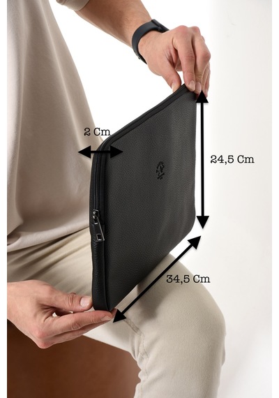 Westpolo Vegan Deri Unisex Laptop, Evrak Çantası - 6077 Siyah