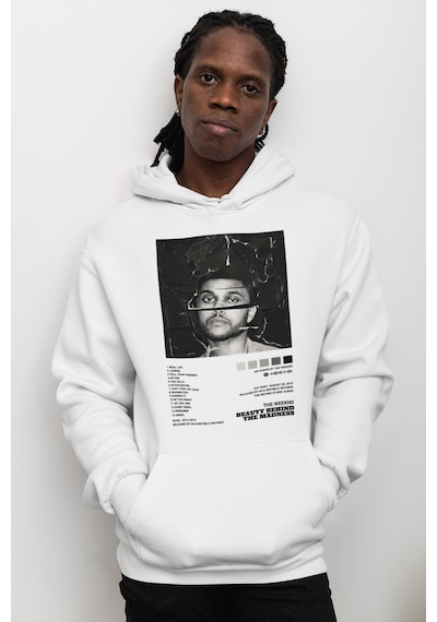 Sevbano The Weeknd Beauty Behind The Madness Rapper Baskılı Unisex Oversi beyaz