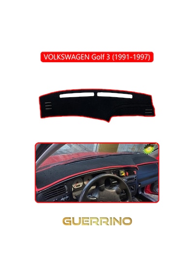 Volkswagen Golf 3 / Vento / Jetta 1991-1997 Torpido Koruma Halısı Kırmızı Kenar