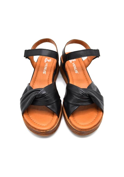 Kadın Comfort Deri Sandalet Siyah 2216403y Yetişkin