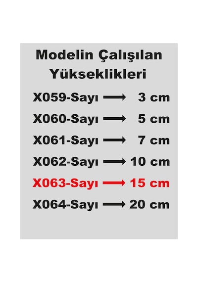 Stencil Rakam Boyama Şablonu X063-sayı Rakam Yüksekliği 15 Cm