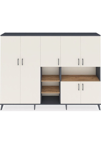 Arges Dolap 13 Raflı 7 Kapaklı 220x30x163 Antrasit-aytaşı/çam Aytası/atlas Çam - Antrasıt Arges Dolap 13 Raflı 7 Kapaklı 220x30x163 Antrasit-aytaşı/çam Aytası/atlas Çam - Antrasıt