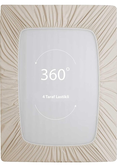Soley Jersey %100 Pamuk Çift Kişilik 140 X 200 Lastikli Çarşaf Bej