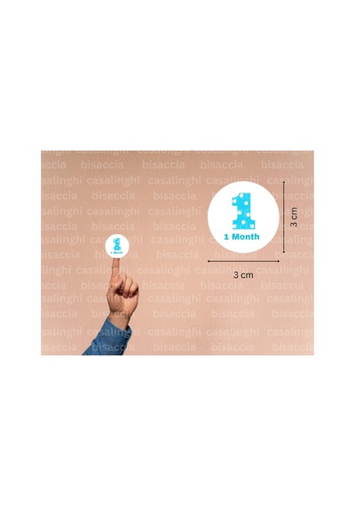 3 Cm 95 Adet Mavi 1 Month Etiketi Puanlı Bir Aylık Yuvarlak Mat Çıkartma Bebek Cute Round Sticker Çok Renkli