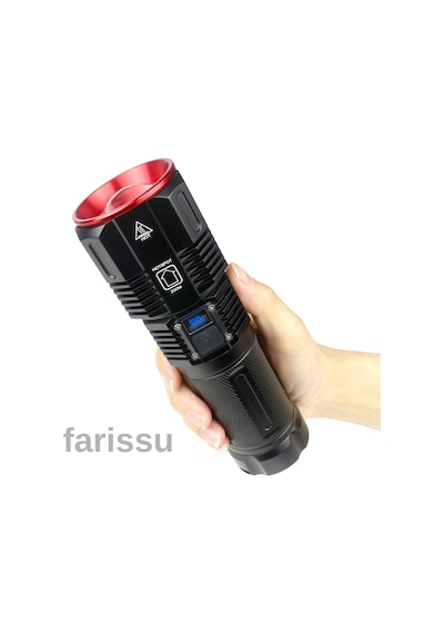 Small Sun Sm-313 100w 1000 Lumen Led El Feneri - 1-1,5 Km Menzil, Ayarlanabilir Odak Siyah