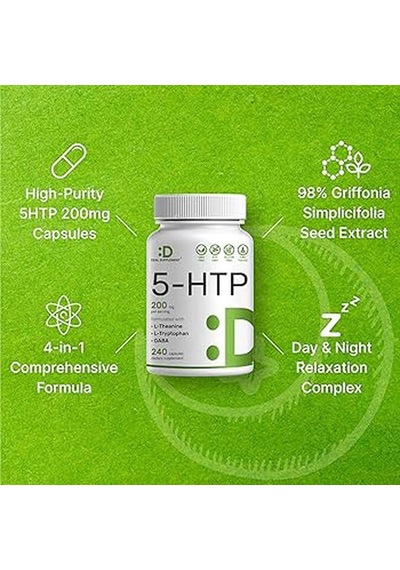 Deal Supplement 5-htp Theanine Gaba 200mg Per Serving, 240 Capsules