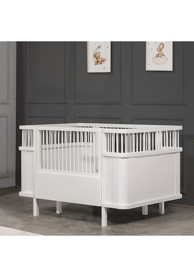 Mdf Beşik, Trend Büyüyen Beşik 130x90 + 1 Comfort Yatak Beyaz