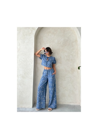 Verymoda Nakışlı Önden Baglamalı Bluz D2790 Koyu Mavi