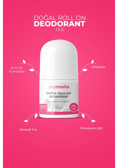 Yeşilmarka Gül Kokulu Doğal Unisex Roll-On Deodorant 50 ML