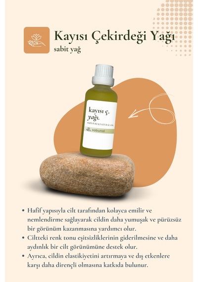 Sabunal Kayısı Çekirdeği Yağı 50 ML Cilt Bakım Yağı
