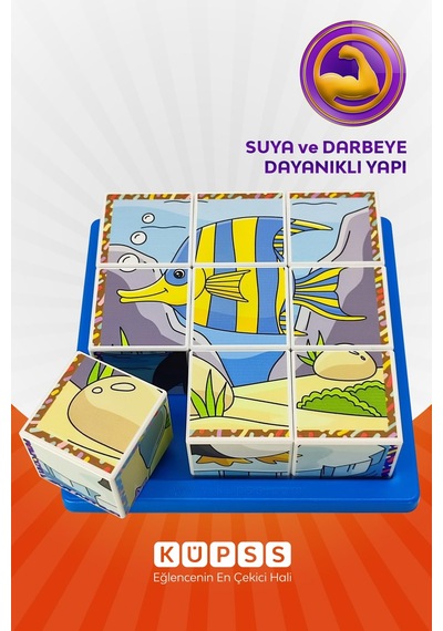 Küpss Deniz Hayvanları 3d Puzzle - 9 Küp 6 Yapboz