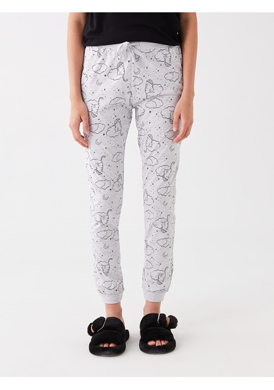 Lcw Dream Gri Beli Lastikli Desenli Kadın Jogger Pijama Altı