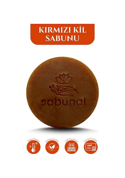 Sabunal Kırmızı Kil Sabunu 2 Adet - Geleneksel Doğal Cilt Bakım Sabunu