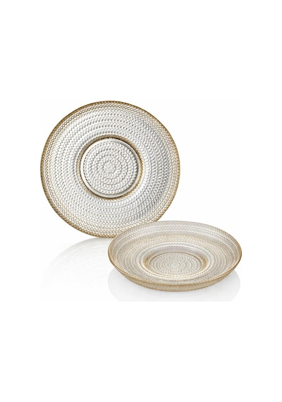 Sarı Lawrence Cam Çay Tabağı Seti, 11,5x2 Cm, 6 Parça, Desenli Diğer