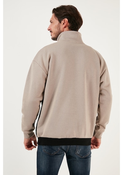 Buratti Regular Fit Fermuarlı Dik Yaka Içi Tüylü Yumuşak Şardonlu Kışlık Erkek Sweat 5905343 Sütlü Kahve