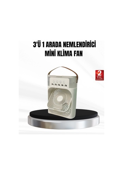Mey İthalat 3 Ü 1 Arada Mini Klima Fan Usb Şarjlı, 7 Renk Gece Lambalı Ve Nemlendirici