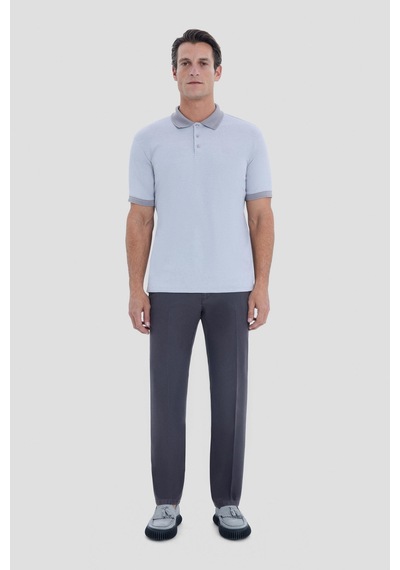 Gri Regular Fit Polo Yaka Tişört Gri