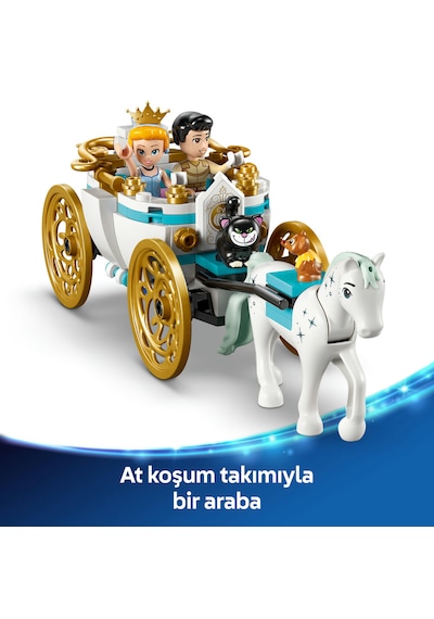 LEGO® ǀ Disney Princess Sindirella’nın Şatosu ve At Arabası 43275 - 6 Yaş ve Üzeri Prenses Seven Çocuklar için Oyuncak Yapım Seti (596P)