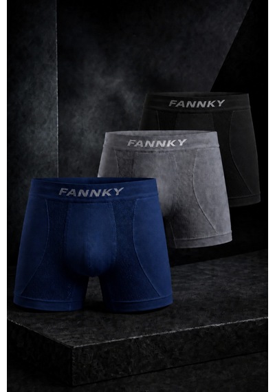Womanandkids Night Füme Erkek Rahat Esnek Seamless 3 Lü Boxer