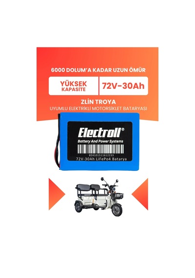Zlin Troya Batarya Yüksek Kapasite Lifepo4 72v 30ah Elektrikli Motosiklet Bataryası