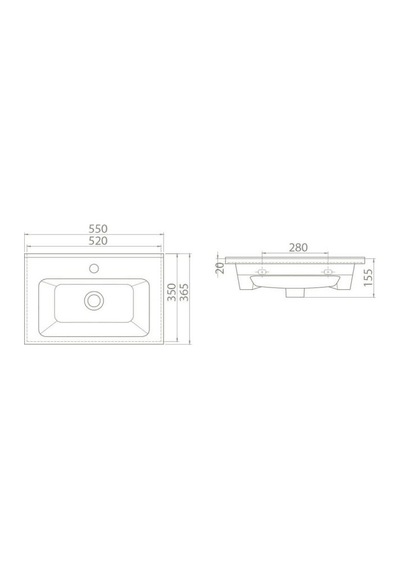 Cerastyle Arte 067200U Etajerli Lavabo 55 CM
