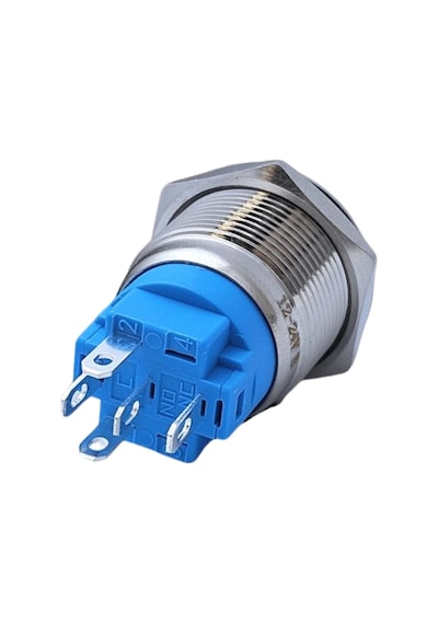 E3 19mm Metal Buton Kalıcılı 12-24v Yeşil Led 1no/1nc