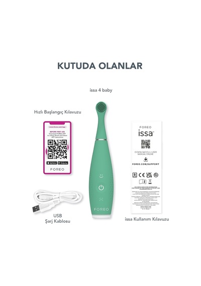 Issa 4 Baby Silikon Sonic Diş Fırçası Seti, Çift Taraflı Kıllar, Eğlenceli Gülümseme Özelliği, Hassas Ma
