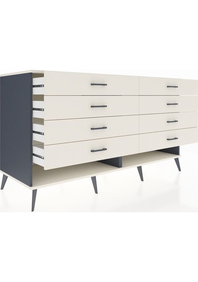 Kronos Konsol 8 Çekmeceli 176x59x99 Antrasit-aytaşı Antrasit-aytaşı