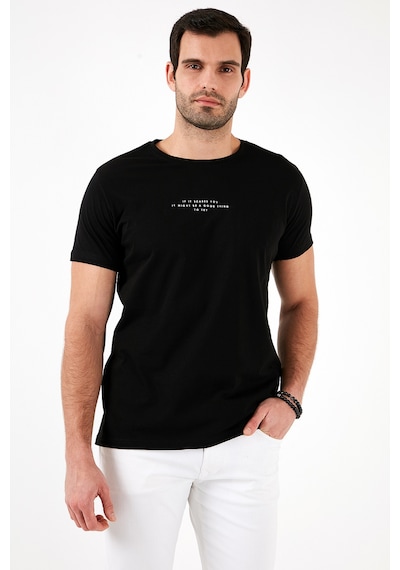 Buratti Pamuklu Slim Fit Bisiklet Yaka Erkek T Shirt 541Ifit Siyah