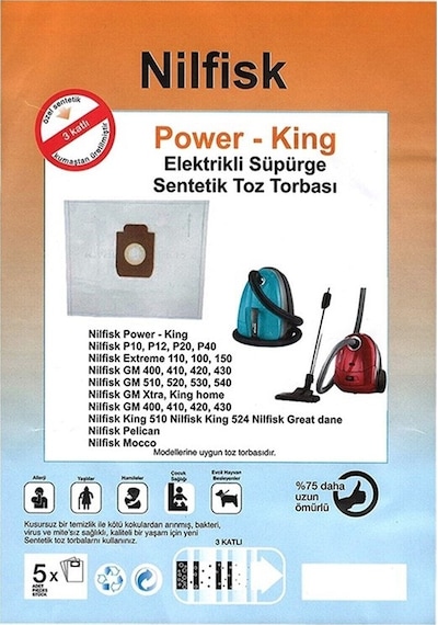 X-Bag Nilfisk Select Serisi Süpürge Toz Torbası 20 Adet Standart