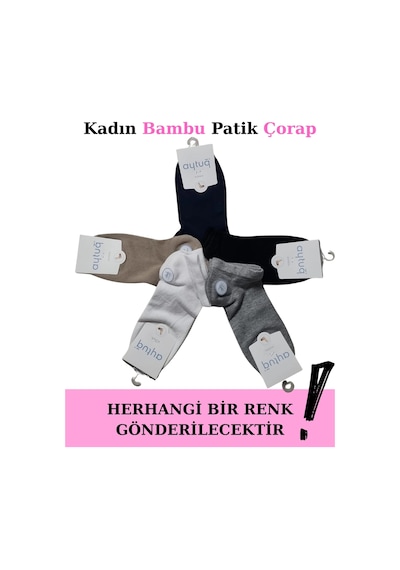 Alfa Aksesuar 03 Aytuğ 34200 Kadın Bambu Patik Çorap Asorti