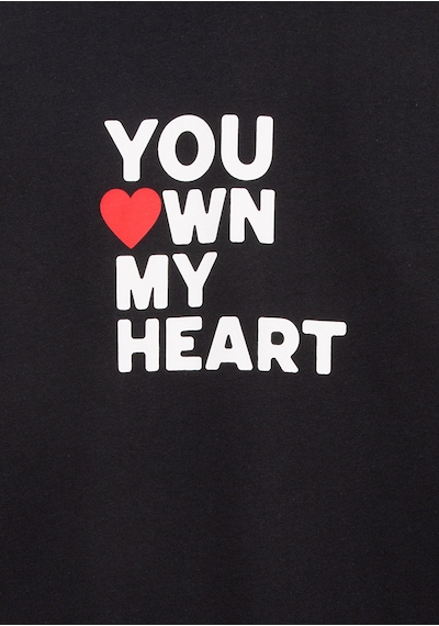 Mavi - You Own My Heart Baskılı Siyah Tişört 0613253-71379 Siyah