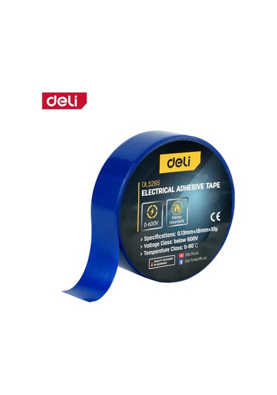 Delı Elektrik Yalıtım Bandı 0.13mm 18mm 10m Mavi İzolasyon Bandı