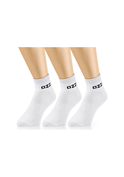 Ozzy Socks 3 Çift Kısa Konçlu Tenis Spor Çorabı Beyaz Paket Beyaz