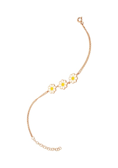 Gümüş Üçlü Rose Papatya Dizisi Bileklik -  B076401