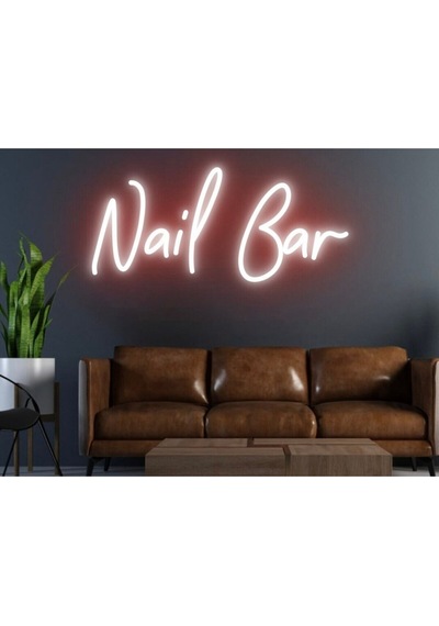 Nail Bar Yazılı Neon Tabela Kırmızı