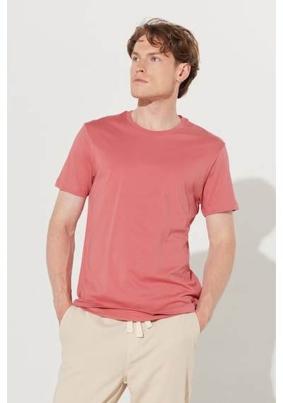 Ac&Co / Altınyıldız Classics Slim Fit Bisiklet Yaka Kısa Kol Pamuklu Erkek Tişört Kiremit