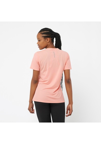 Salomon Sense Aero Kadın Koşu Tişört Peach Amber Lc2153400 Pembe