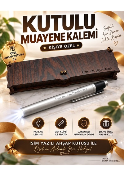Muayene Kalemi I Kişiye Özel Kalem I Doktora Özel Kalem I Hekime Özel Kalem I Doktora Özel Hediye I Led Işıklı Kalem I Kutulu