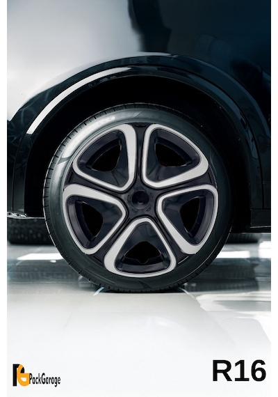 Citroen C-elysee 16'' İnç Jant Kapağı 4 Adet Siyah Gri C103