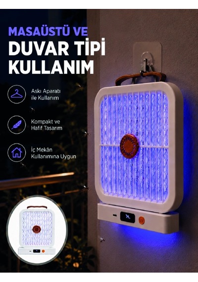 Mey İthalat Şarjlı Uv Işıklı Sinek Öldürücü Cihaz Beyaz Elektrikli Sivrisinek Yok Edici