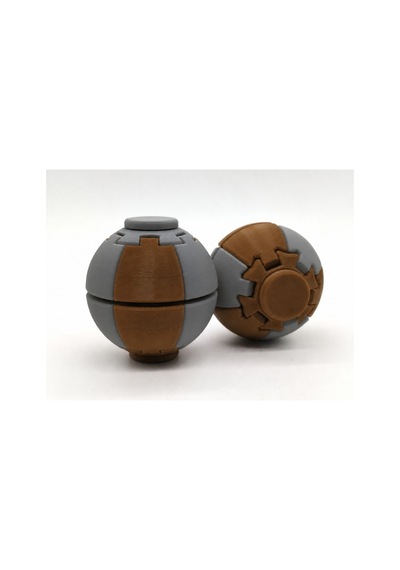 Alvera Press Küresi 3d Baskı Dönüşen Mekanik Fidget Stres Oyuncağı-kahverengi-gri 24299704