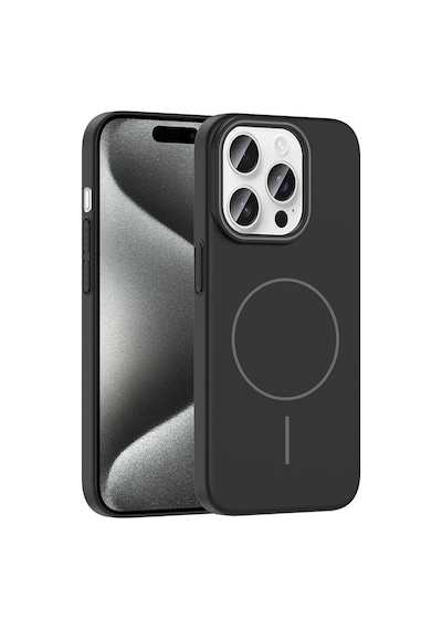 Zore İphone 15 Pro Max Kılıf Magsafe Şarj Özellikli Nvth Ruby Silikon Kapak - Lacivert